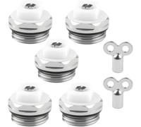Radiator Bleed Valves - Pack of 5 Bleed Valve & 2 Valve Keys - for All Standard Radiator Valves - Radiator Bleeder
