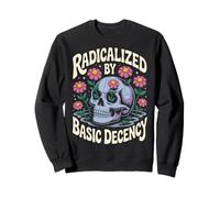 Radicalisées par Basic Decency Gothic Skull Wild Flowers Women Sweatshirt