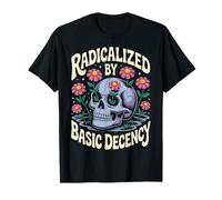 Radicalisées par Basic Decency Gothic Skull Wild Flowers Women T-Shirt