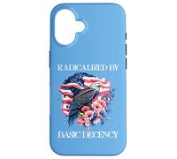 Radicalized by Basic Decency Flag Pro Democracy Anti Fascism Coque pour iPhone 16
