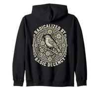 Radicalized by Basic Decency Folk Art Emblem Apparel Sweat à Capuche