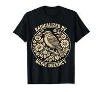 Radicalized by Basic Decency Folk Art Emblem Apparel T-Shirt