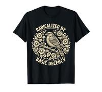 Radicalized by Basic Decency Folk Art Emblem Apparel T-Shirt