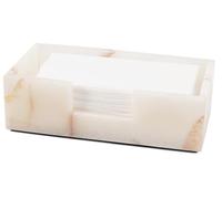 Radicaln Boîte à mouchoirs en marbre de 25,4 cm, onyx blanc, fait à la main, élégant pour salle de bain, coiffeuse, salon et bureau, support de papier décoratif