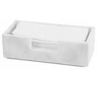 Radicaln Boîte à mouchoirs en papier marbré de 25,4 cm faite à la main pour salle de bain, table basse, coiffeuse et accessoires de bureau Blanc