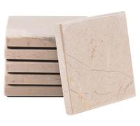 Radicaln Ensemble de 6 sous-Verres en marbre Faits à la Main, 8,9 cm (3,5 Pouces), Style océan, élégants et carrés, Parfaits pour Les Tables à Manger et Les Tables Basses.