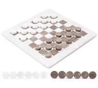 Radicaln Ensemble de damier en marbre blanc et océanique fait à la main pour la famille, pièce de damier idéale, jeu d'échecs et dames pour adultes - 38,1 cm