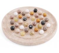 Radicaln Jeu de Solitaire en Marbre 25,4 cm Verona, Plateau de Solitaire Artisanal avec Billes, Casse-tête Classique en marbre, décoration Moderne, idéal Jeu de réflexion pour Adultes