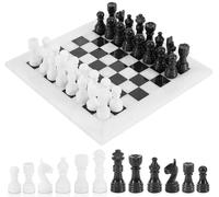 Radicaln Jeu d'échecs en marbre 30,5 cm Blanc et Noir Fait à la Main pour Jeux pour Adultes - 1 échiquier et 32 pièces d'échecs pour 2 Joueurs - Jeu d'échecs de Voyage