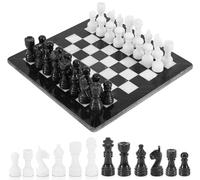 Radicaln Jeu d'échecs en marbre 30,5 cm noir et blanc fait à la main - 1 plateau et 32 figurines - Jeux de société pour 2 joueurs