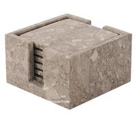 Radicaln Lot de 6 Dessous de Verre carrés en marbre océanique avec Support, 8,9 cm, idéal pour Boissons, déco de Maison, Table Basse ou Cadeau de Pendaison de crémaillère