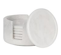 Radicaln Lot de 6 sous Verres 8,9 cm, Blanc Faits Main pour Boissons, café Chaud, Ensemble de sous Verres de Cuisine, de Voiture, de Bureau pour Tasses en Verre