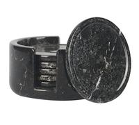 Radicaln Lot de 6 sous-Verres Ronds avec Support, Motif Noir, 3.5"