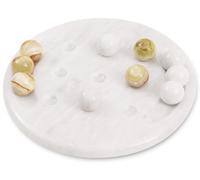 Radicaln Marble Tic Tac Toe Jeu de société fait à la main pour adultes et familles Blanc et vert 25,4 cm