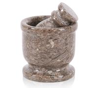 Radicaln Mortier et pilon en marbre Oceanic de 6,3 cm faits à la main pour la cuisine, petit mortier et pilon idéal pour moulin à épices et broyeur d'ail