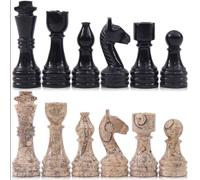 Radicaln Pièces d'Échecs en Marbre, Noir & Corail, 8,9 cm