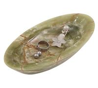 Radicaln Plat à bijoux en marbre, Vert Onyx, 17,8 cm | Coupelle en marbre fait main pour bijoux, clés et petits objets, pour bagues, bracelets et montres, jolie déco de bureau