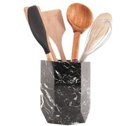 Radicaln Porte-ustensiles en marbre noir de 16,5 cm, ensemble de spatules pour comptoir de cuisine, pot d'ustensiles de cuisine et porte-cuillère