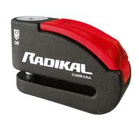 RADIKAL RK15 Antivol Moto Bloque Disque avec Alarme, Rouge | Homologué SRA, 120 dB, Double Verrouillage Acier Cémenté 14 mm, LED Alerte, Warning Pré-Alarme