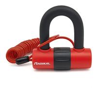 RADIKAL RK72 Antivol Moto Mini U Double Sécurité, Double Fonction pour Antivol Disque ou Chaine, Fourche 14mm et Serrure Haute Sécurité, Cable Rappel, Cadenas Bloc Bloque Roue pour Moto Scooter Velo
