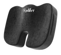 Radikor Coussin Coccyx, Coussin Chaise Bureau, Coussin Assise Ergonomique, en Mousse à Mémoire de Forme, avec Base Antidérapante, Soulage Le Coccyx, Noir