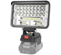 Radikor Lampe Led Rechargeable Pour Batterie Makita 18V, 5 Inches 50W Baladeuse Lampe de Chantier Alimenté Par Pile, Projecteur avec 2 Charge USB (Sans Batterie)
