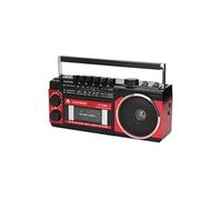 Radio 3 Bandes FM / AM / SW avec Lecteur Cassette et Bluetooth Poignet Solide Noir / Rouge