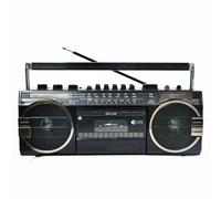 Radio à cassette rétro à 3 bandes,coordinateur d'égaliseur,niveau Boombox,stéréo,vintage,style ancien,enregistreur,haut-parleur Bluetooth,prise téléphonique pour sauna - Type Black