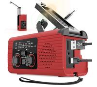 Radio À Manivelle À Énergie Solaire,Radio Main Portable AM/FM/NOAA,Radios d'urgence avec Banque d'alimentation Rechargeable De 2000 MAh, Alarme SOS,Radios LED,pour Le Camping en Plein Air