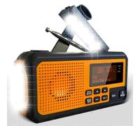Radio à manivelle DAB373BT + radio d'urgence FM BT avec batterie de 5 000 mAh, solaire, avec réveil et coupure de courant E 0619 SZRH AX SZ