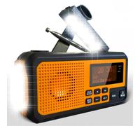 Radio à manivelle DAB373BT + radio d'urgence FM BT avec batterie de 5000 mAh solaire avec réveil Blackout E