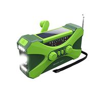 Radio à manivelle d'extérieur portable à énergie solaire chargeur de téléphone éclairage randonnée sauvetage lampe de poche multifonction lampe de lecture vert