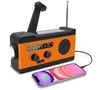 Radio à manivelle portable Radio à manivelle solaire portable Radio à manivelle d'urgence (Orange)