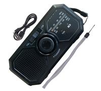 Radio À Manivelle Radio Transistor Portable Piles Et Secteur avec Alarme Et Horloge pour Le Camping, L'alpinisme, La Pêche, La Randonnée, La Survie.