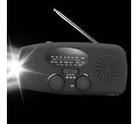Radio à Manivelle Solaire | Radio FM avec Éclairage LED,Lecteur Étanche Alimenté par Énergie Solaire Équipement de Survie Fournitures d'Extérieur pour Bureaux Maison Garage Camping Table et