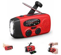 Radio a Pile Survie - Radio Solaire - Kit de Survie Complet - Dynamo Manivelle Portable Rechargeable 2000mAh, AM/FM, Lampe Torche, Fonction SOS, Powerbank - Idéale Camping, Randonnée