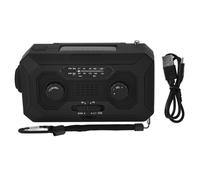 Radio AM/FM avec chargeur solaire à manivelle, batterie de secours 2000 mAh, lampe torche LED pour activités de plein air, lampe de lecture, alarme