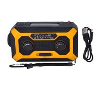 Radio AM/FM avec chargeur solaire à manivelle, batterie de secours 2000 mAh, lampe torche LED pour activités de plein air, lampe de lecture, alarme