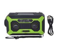 Radio AM/FM avec chargeur solaire à manivelle, batterie de secours 2000 mAh, lampe torche LED pour activités de plein air, lampe de lecture, alarme