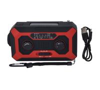 Radio AM/FM avec chargeur solaire à manivelle, batterie de secours 2000 mAh, lampe torche LED pour activités de plein air, lampe de lecture, alarme