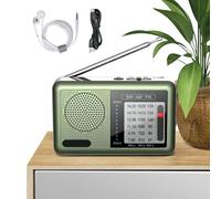 Radio AM FM Portative,Radio Compact avec Casque Audio | Batterie Rechargeable, Récepteur Ondes Courtes Bande Intégrale pour Extérieur, Maison, Voyage et Camping