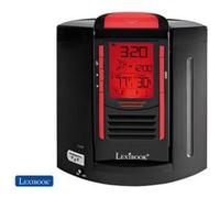 Lexibook, Radio Réveil Humidificateur, Alarme et Fonction Snooze, Fourni avec 5 filtres, Adaptateur AC + Piles, Noir/Rouge, RL2000