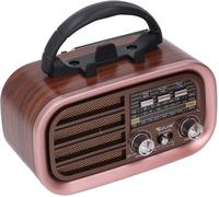 Radio Am Fm Sw,Haut-Parleur Sans Fil Bluetooth 5.0 Rétro Vintage,Radio Portable De Style Classique À L'Ancienne Avec Alimentation Solaire Et Rechargeable Par Usb,Antenne