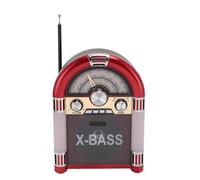 Radio AM FM Vintage, Radio Portable Rétro à Ondes Courtes avec Haut-Parleur Bluetooth, Radios Numériques Rétro Rechargeables, Mini Radio Prend en la clé USB et la (Rouge)