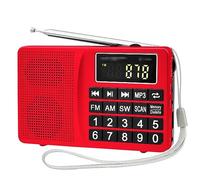 Radio AM/MW/FM/SW avec Affichage LED TF AUX, Grand Bouton for Personnes âgées(1-Pack)