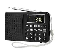 Radio AM/MW/FM/SW avec Affichage LED TF AUX, Grand Bouton for Personnes âgées(Argento)