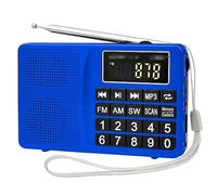 Radio AM/MW/FM/SW avec Affichage LED TF AUX, Grand Bouton for Personnes âgées(Black-Soul Eater1)