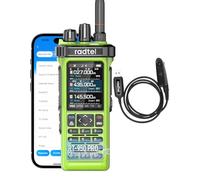Radio Amateur Radtel RT-950 Pro TX GPS/APRS, Talkie-walkie 10 W, Longue portée, récepteur AM/FM/CB/SW/MW/LW, Programmation par Application Bluetooth, Vert (avec câble de Programmation)
