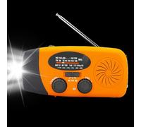 Radio avec Alerte Météo - Radio FM avec Éclairage LED - Réutilisable à Énergie Solaire Étanche Lecteur pour Équipement de Survie des Personnes Âgées, Bureau, Domicile, Camping et Usage Extérieur