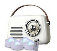 Radio Bluetooth FM Vintage RETRO35 Portable Batterie Rechargeable Look Rétro, Entrée AUX-in, 4 Lumières Strobo Flash LED